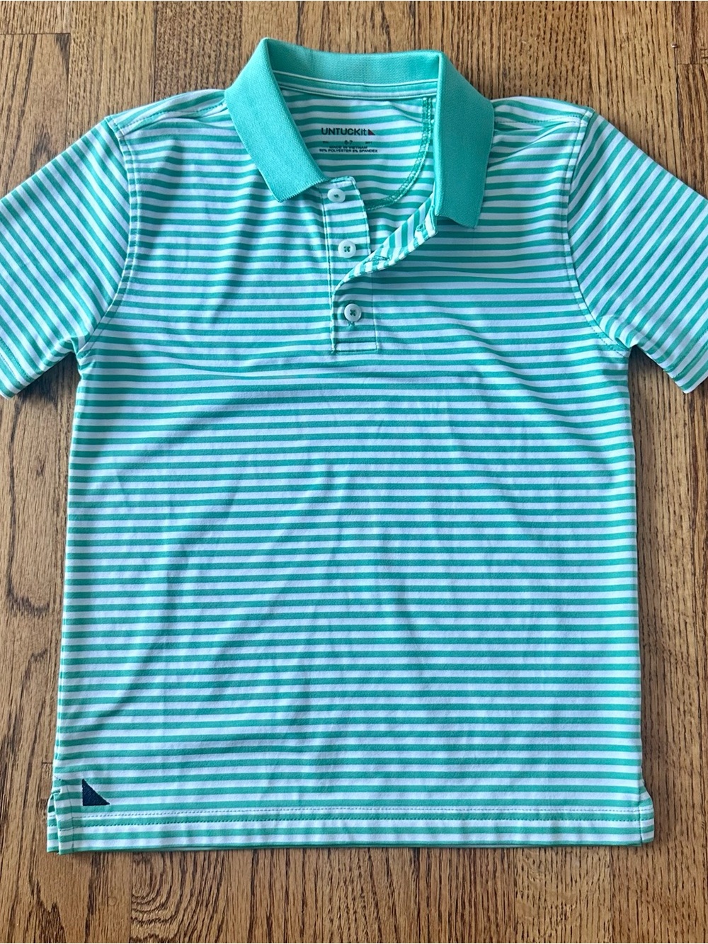 UNTUCKit Mint Green & White Striped Polo